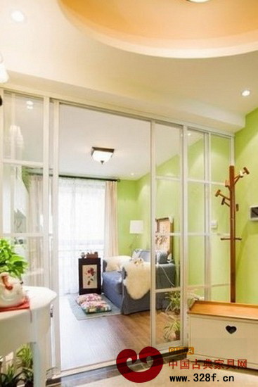 中式風格客廳屏風隔斷效果圖