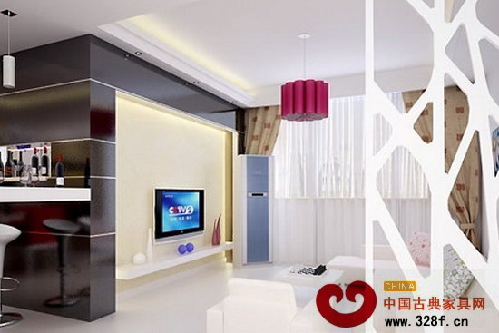 中式風格客廳屏風隔斷效果圖