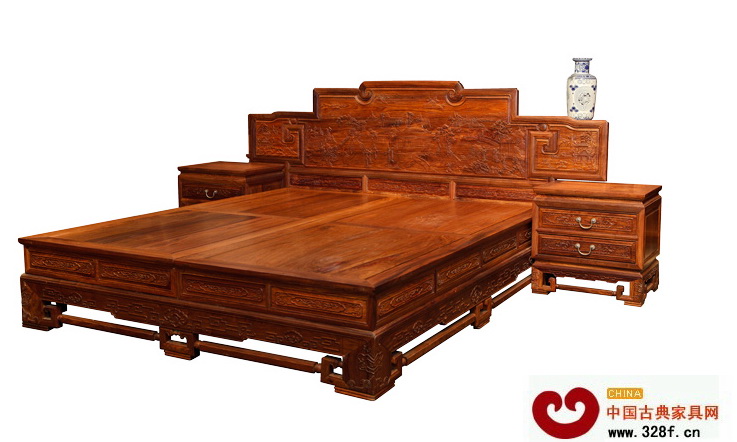 鴻紳堂——精品刺猬紫檀大床 鴻紳堂——精品刺猬紫檀大床