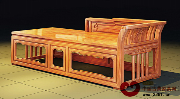 天匠坊紅木——《天承系列》之貴妃床 天匠坊紅木——《天承系列》之貴妃床