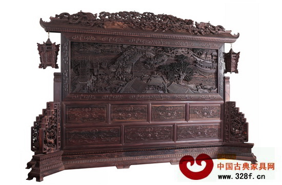 地天泰紅木——大葉紫檀清明上河圖屏風(fēng) 地天泰紅木——大葉紫檀清明上河圖屏風(fēng)