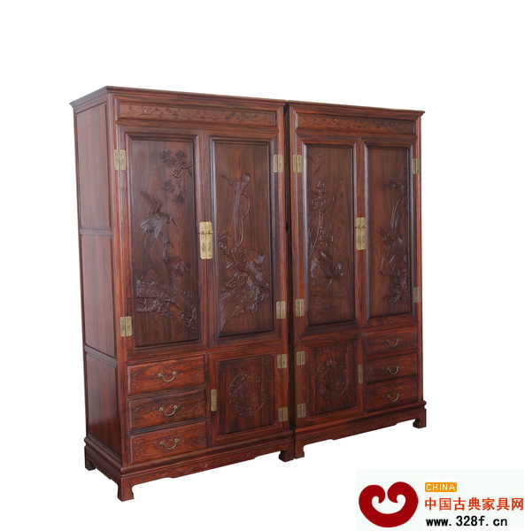 創(chuàng)輝紅木——四季花衣柜