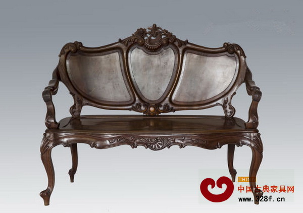 西番蓮紋福屏三人扶手椅 西番蓮紋福屏三人扶手椅