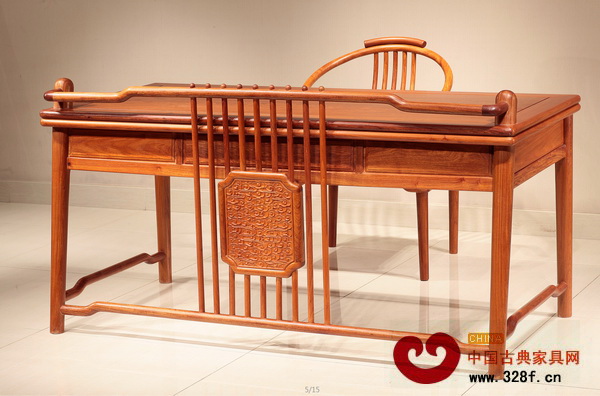 東成紅木——緬甸花梨香茗辦公臺(2件/套) 東成紅木——緬甸花梨香茗辦公臺(2件/套)