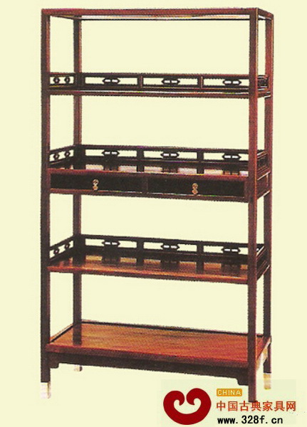 明 黃花梨配烏木欄格架 明 黃花梨配烏木欄格架