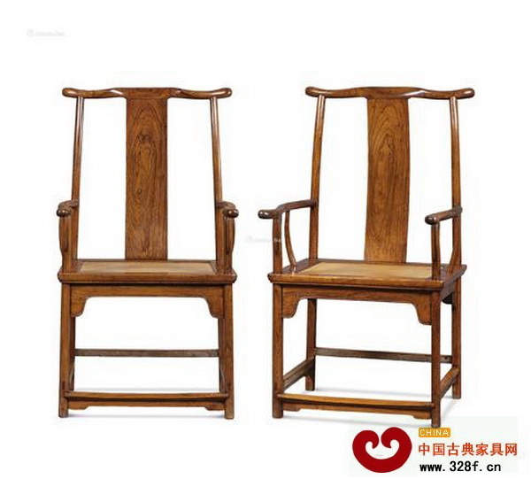晚明黃花梨高靠背大四出頭官帽椅成對 晚明黃花梨高靠背大四出頭官帽椅成對