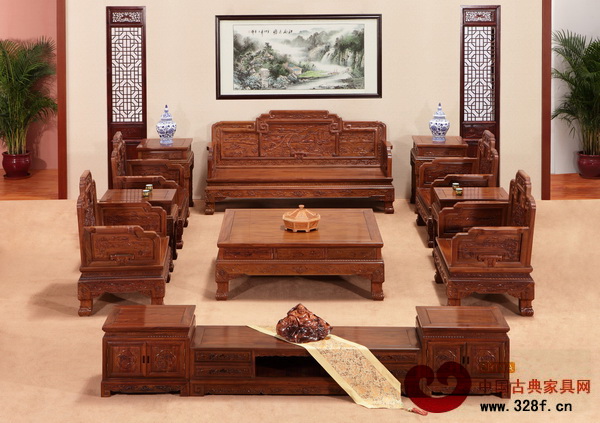 東成紅木——巴里黃檀如意寶座沙發(fā) 東成紅木——巴里黃檀如意寶座沙發(fā)