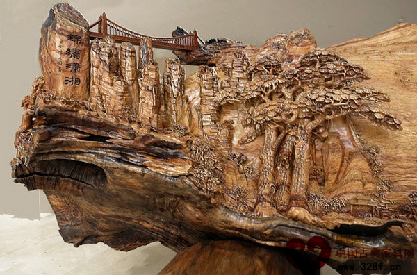 《錦繡瀟湘》木雕刻畫出湖南的美景,刀工精湛 《錦繡瀟湘》木雕刻畫出湖南的美景,刀工精湛