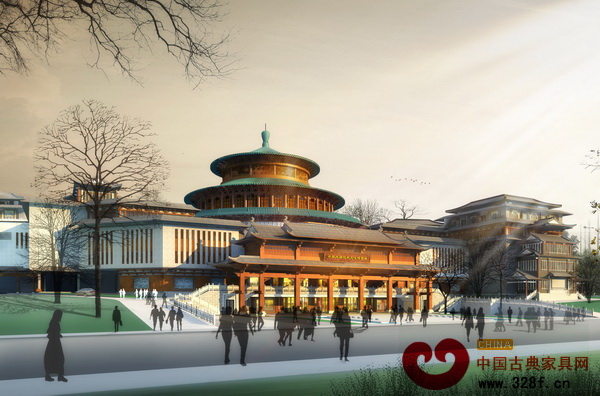 紅博城南門近景效果圖 紅博城南門近景效果圖