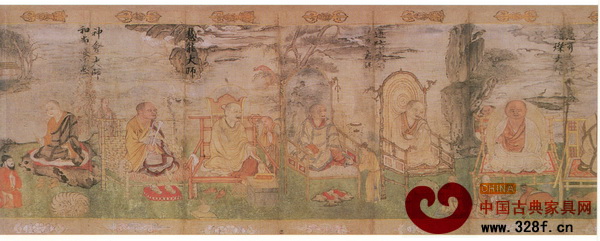 《張勝溫畫卷》中禪宗六祖坐在形制寬大的四出頭扶手椅上 《張勝溫畫卷》中禪宗六祖坐在形制寬大的四出頭扶手椅上