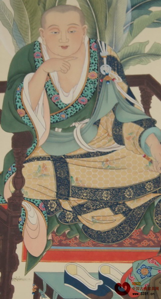 羅漢坐在禪椅上的場景 羅漢坐在禪椅上的場景