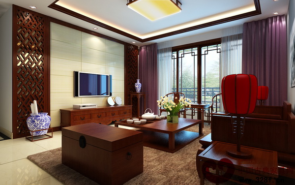 用花窗格裝飾的電視墻,頗具中式氣韻 用花窗格裝飾的電視墻,頗具中式氣韻