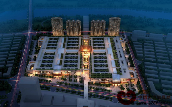 東陽中國木雕城二期B地塊夜景鳥瞰圖 東陽中國木雕城二期B地塊夜景鳥瞰圖