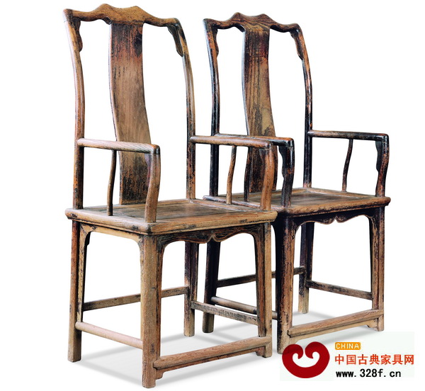 清早期 榆木高南官帽椅六只 清早期 榆木高南官帽椅六只