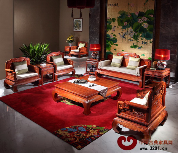 國(guó)壽紅木——東方意境沙發(fā)十件套