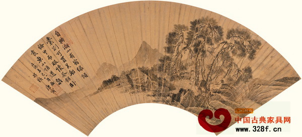 折扇扇面欣賞——唐寅《東山悟道圖》 折扇扇面欣賞——唐寅《東山悟道圖》