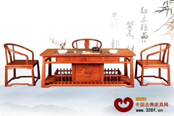 水雨軒紅木《大果紫檀·宇軒茶臺》