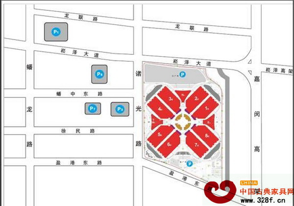 上海家具展停車場示意圖 上海家具展停車場示意圖
