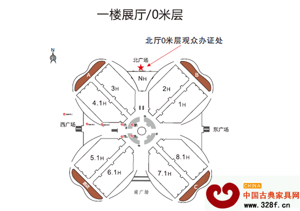 上海家具展展廳觀眾辦證處示意圖 上海家具展展廳觀眾辦證處示意圖