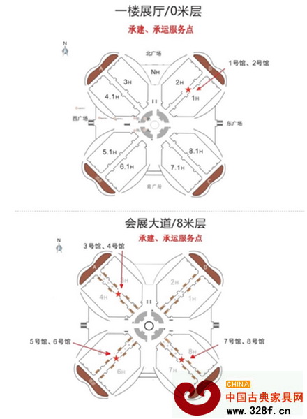 上海家具展大會主場承建、承運(yùn)服務(wù)點(diǎn)示意圖 上海家具展大會主場承建、承運(yùn)服務(wù)點(diǎn)示意圖