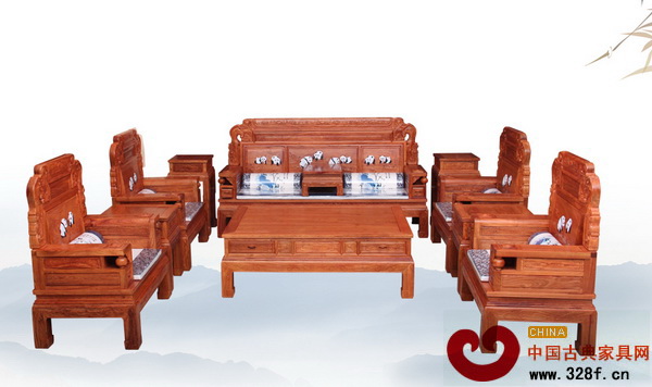 新美紅木刺猬紫檀熊貓沙發(fā)