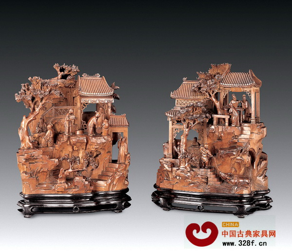 黃楊木雕人物山子圖 黃楊木雕人物山子圖