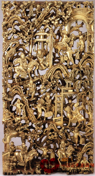 金漆木雕的貼金技藝令人嘆服(圖為《七賢上京》) 金漆木雕的貼金技藝令人嘆服(圖為《七賢上京》)