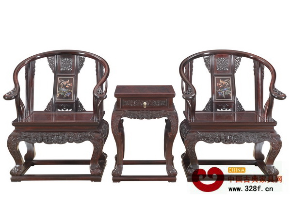 區(qū)氏臻品——嵌百寶虎爪腳皇宮椅 區(qū)氏臻品——嵌百寶虎爪腳皇宮椅