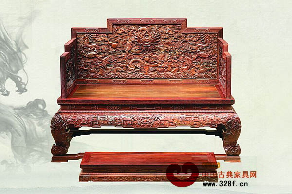 伍氏大觀園——大紅酸枝獨(dú)板乾隆寶座