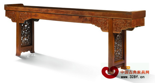 黃花梨獨(dú)板面翹頭案