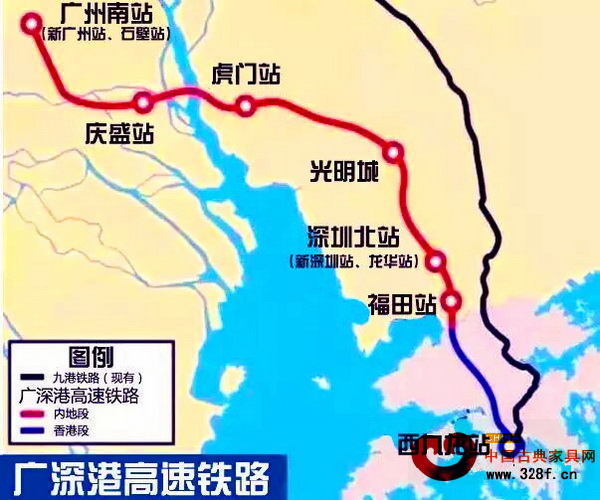 廣深港高鐵建設(shè)線路圖