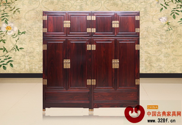 富雅紅木——素面頂箱柜