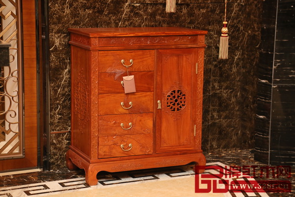 天工雋品——檀雕五斗柜 天工雋品——檀雕五斗柜