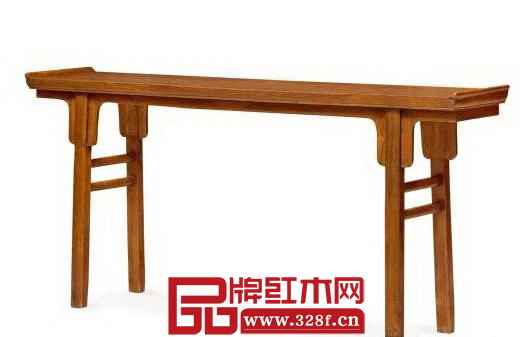 《晚明黃花梨夾頭榫獨板面翹頭案》