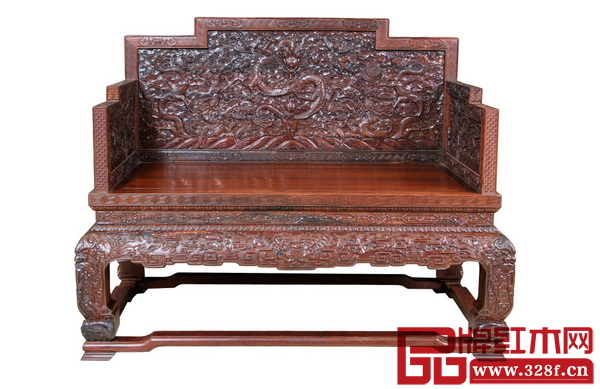 波記家具——《大紅酸枝·雕龍寶座》