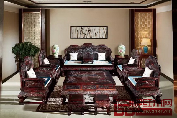 集古韻今《大紅酸枝丹鳳朝陽沙發(fā)13件套》 集古韻今《大紅酸枝丹鳳朝陽沙發(fā)13件套》