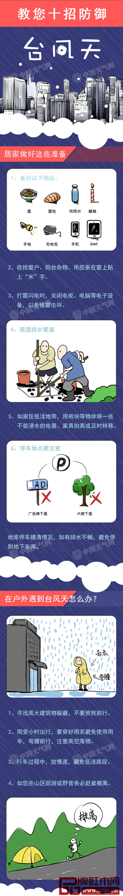 教你十招防御臺(tái)風(fēng)天(圖片來(lái)源:中國(guó)天氣) 教你十招防御臺(tái)風(fēng)天(圖片來(lái)源:中國(guó)天氣)