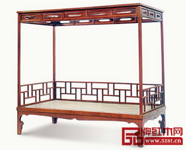 明晚期 黃花梨碗口線架子床（香港兩依藏博物館藏）
