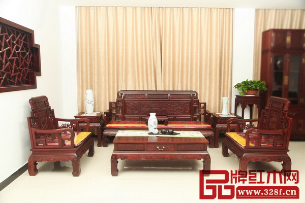 緣人緣紅木——六鶴同春沙發(fā)7件套