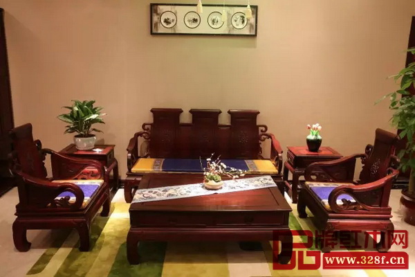 東非酸枝卷書沙發(fā)6件套