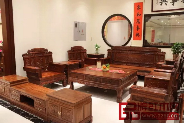 非洲酸枝鴻運(yùn)滿堂沙發(fā)10件套