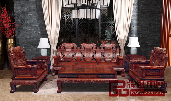 萬事紅紅木——祥龍沙發(fā)6件套 萬事紅紅木——祥龍沙發(fā)6件套