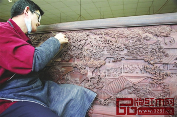 紅木雕版《姑蘇繁華圖》 紅木雕版《姑蘇繁華圖》