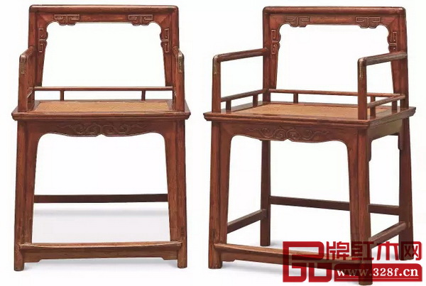 4640清早期黃花梨玫瑰椅成對58 × 46 × 84.5 cm × 2