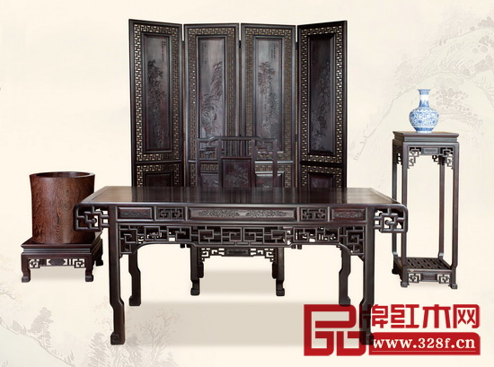 新明紅木《書畫間書房》被中國國家博物館收藏