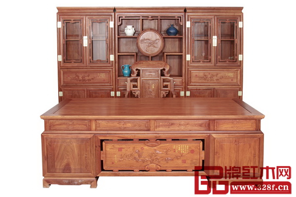 華夏一品——緬甸花梨檀雕如意書房 華夏一品——緬甸花梨檀雕如意書房