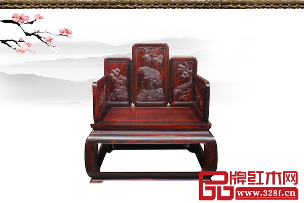 軒禾殿紅木大紅酸枝沙發(fā)單椅