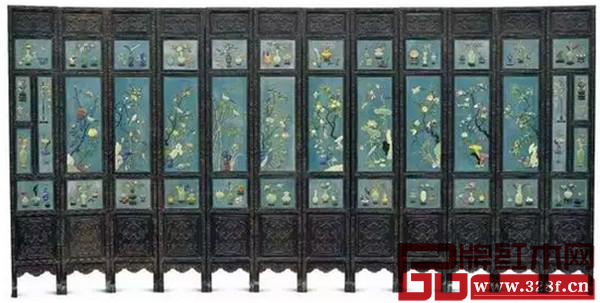 清乾隆紫檀雕福壽八吉祥嵌百寶十二扇屏風(fēng) 清乾隆紫檀雕福壽八吉祥嵌百寶十二扇屏風(fēng)