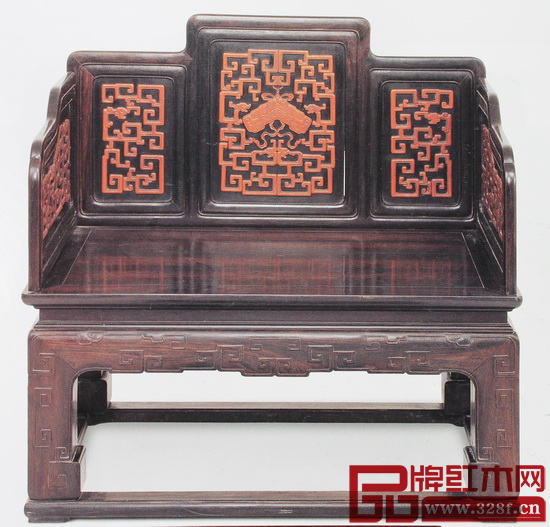 圖6 紫檀嵌黃楊螭龍磬紋寶座 圖6 紫檀嵌黃楊螭龍磬紋寶座