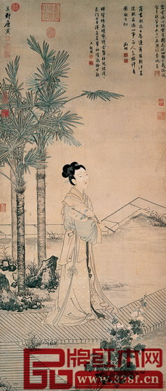 明 唐寅《畫班姬團扇》